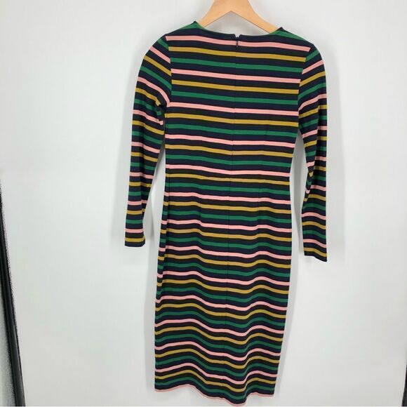 J. Crew Dress Womens 0 Striped Long Sleeve Multicolor Midi Colorful Teacher Work - Picture 9 of 15